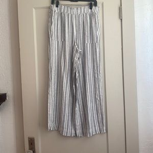Time and Tru | Black and white stripe linen pants
